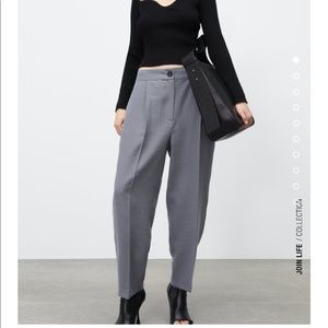 NWT high waist Zara gray chino pants
